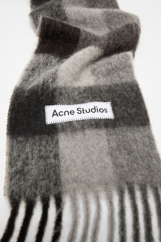 Mohair Scarf Acne Scarf Dark Grey Acne Studios Mohair Checked
