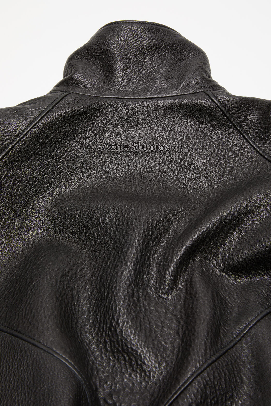 Leather logo jacket, Black, 2000x