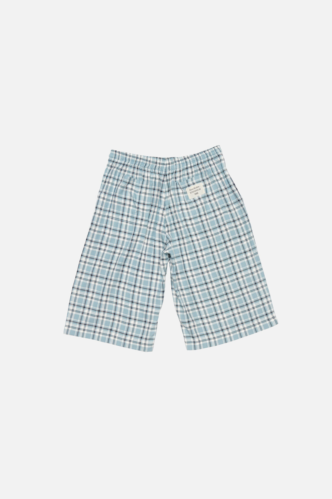 Casual flannel check shorts, Turquoise/blue/white, 2000x