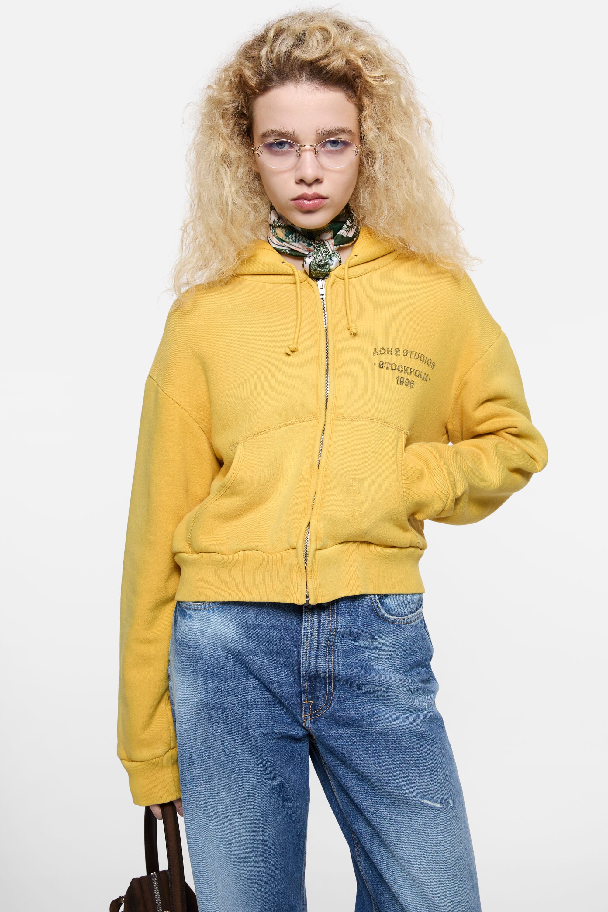 Acne Studios - Sprayed zip hoodie - Mustard yellow