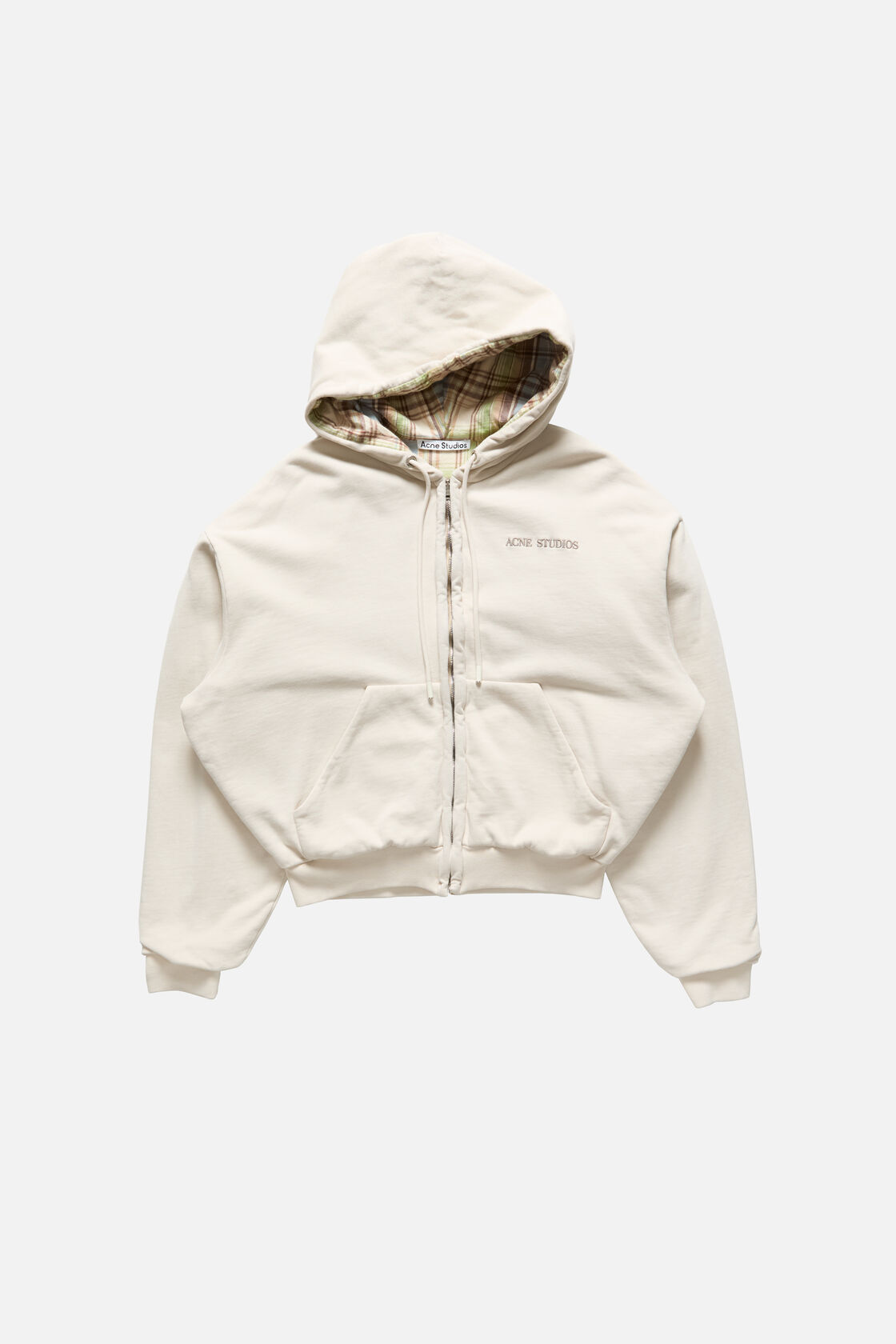 Fleece hoodie with logo, Pebble beige, 2000x