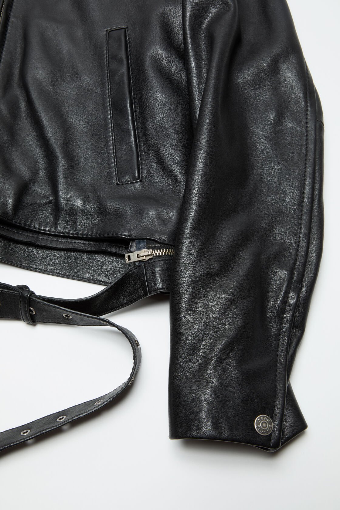 Leather biker jacket, Black, 2000x