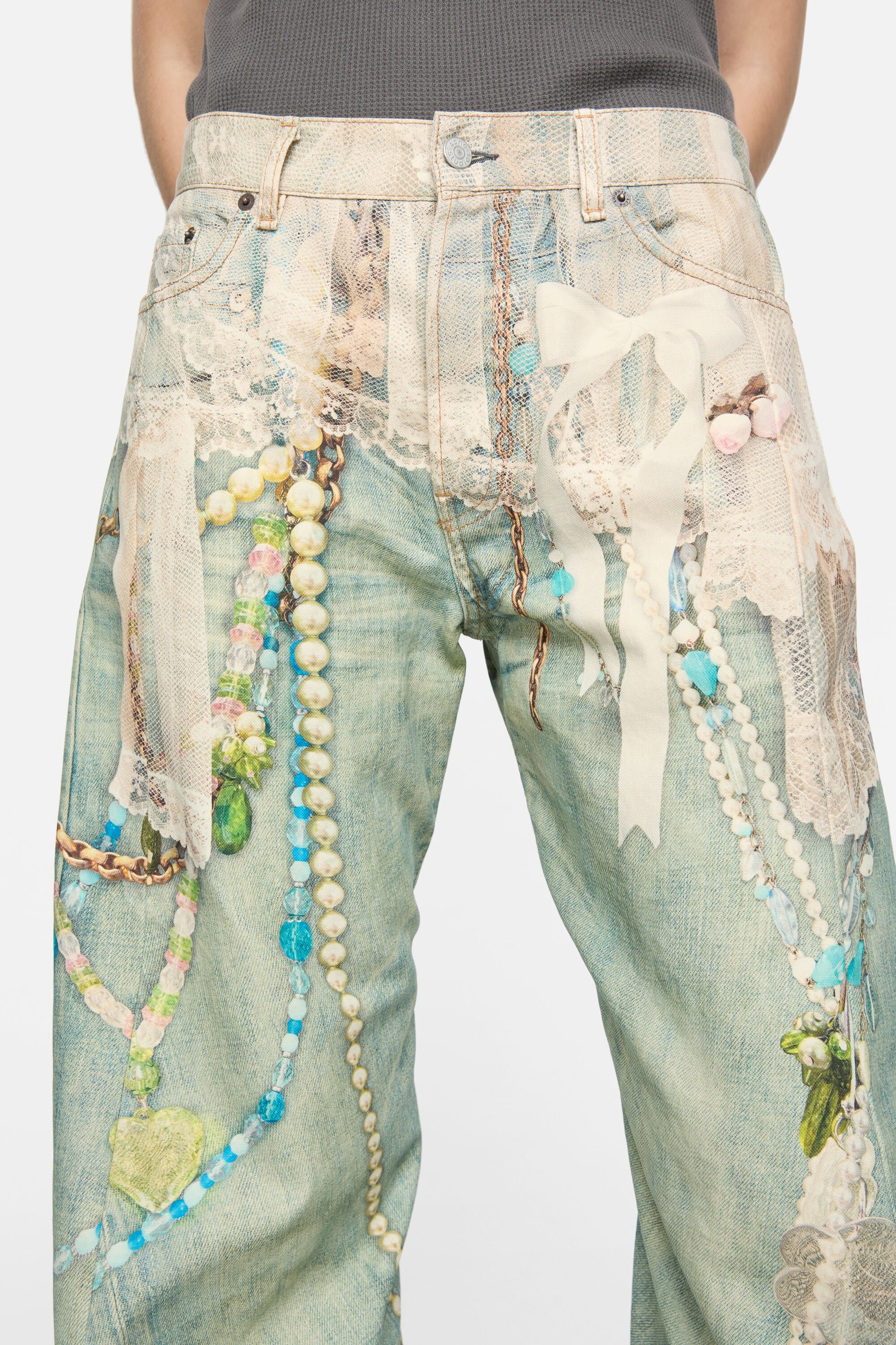 Acne Studios - リラックスフィットジーンズ - 2006 - ホワイト/グリーン