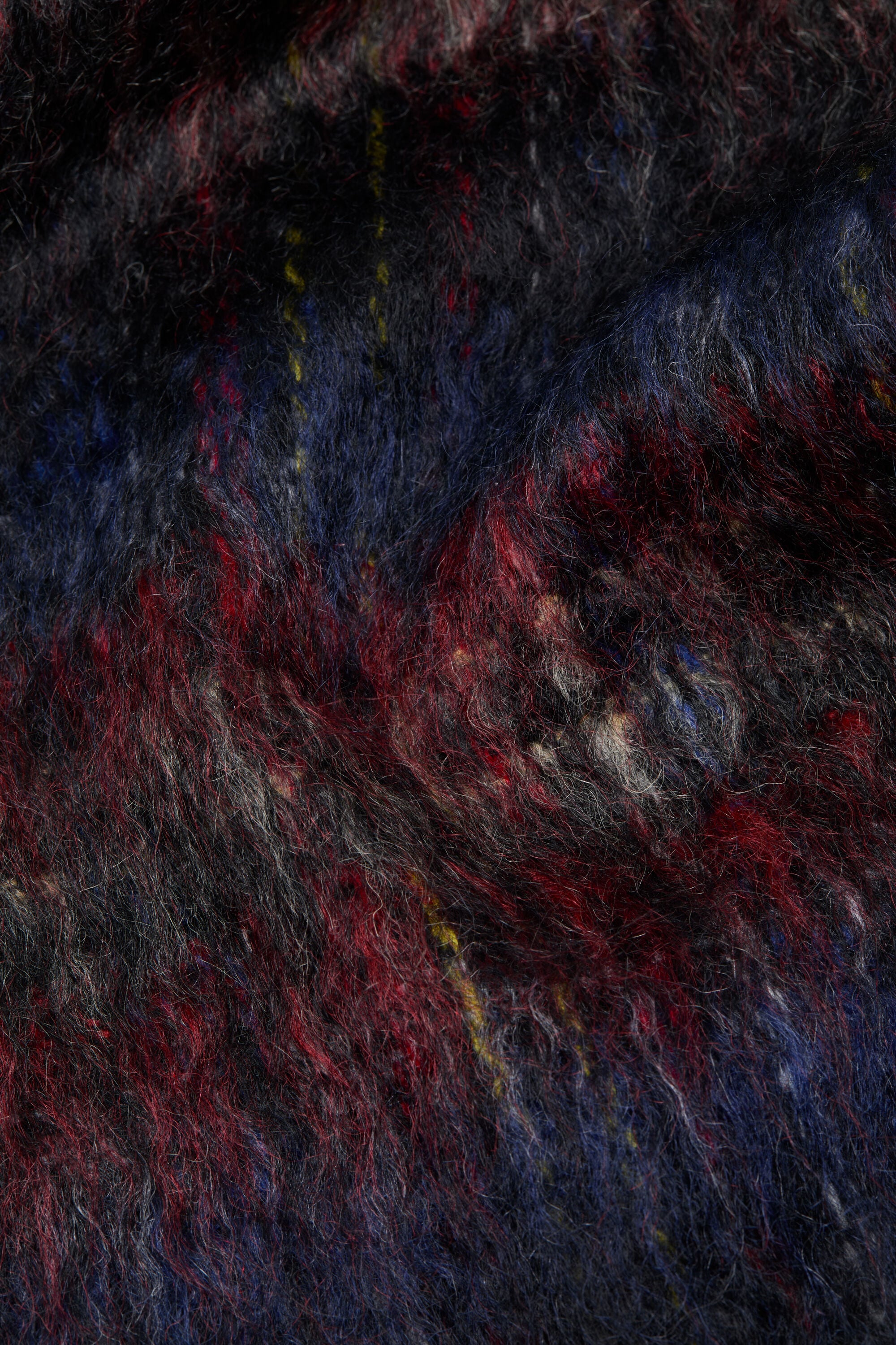 Acne Studios - Fringed mohair scarf - Black/red