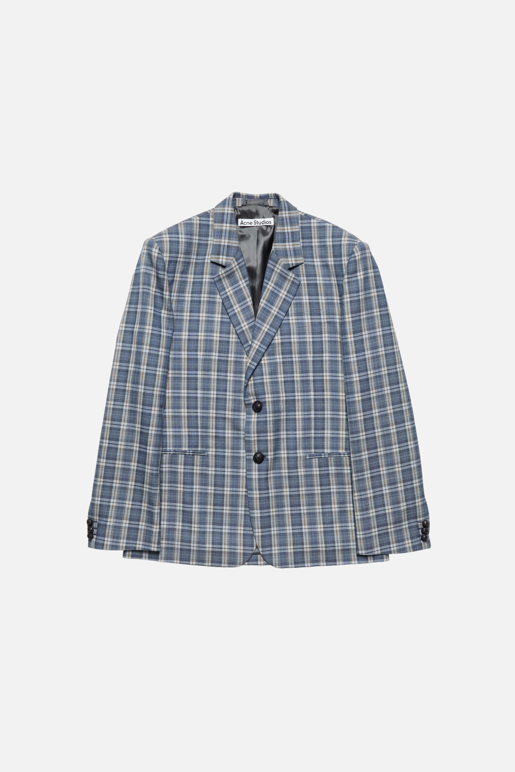 Acne Studios - チェックウールスーツジャケット - ブルー/イエロー