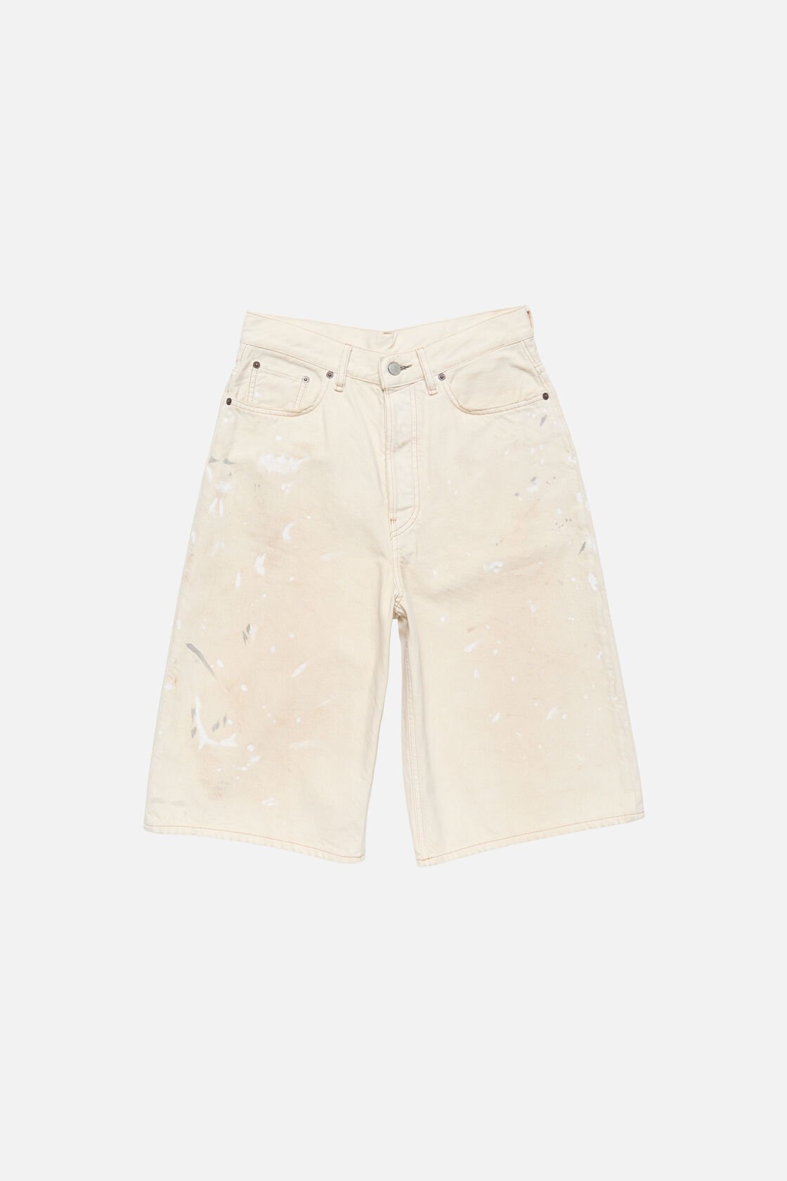 Stained denim shorts, White, 2000x
