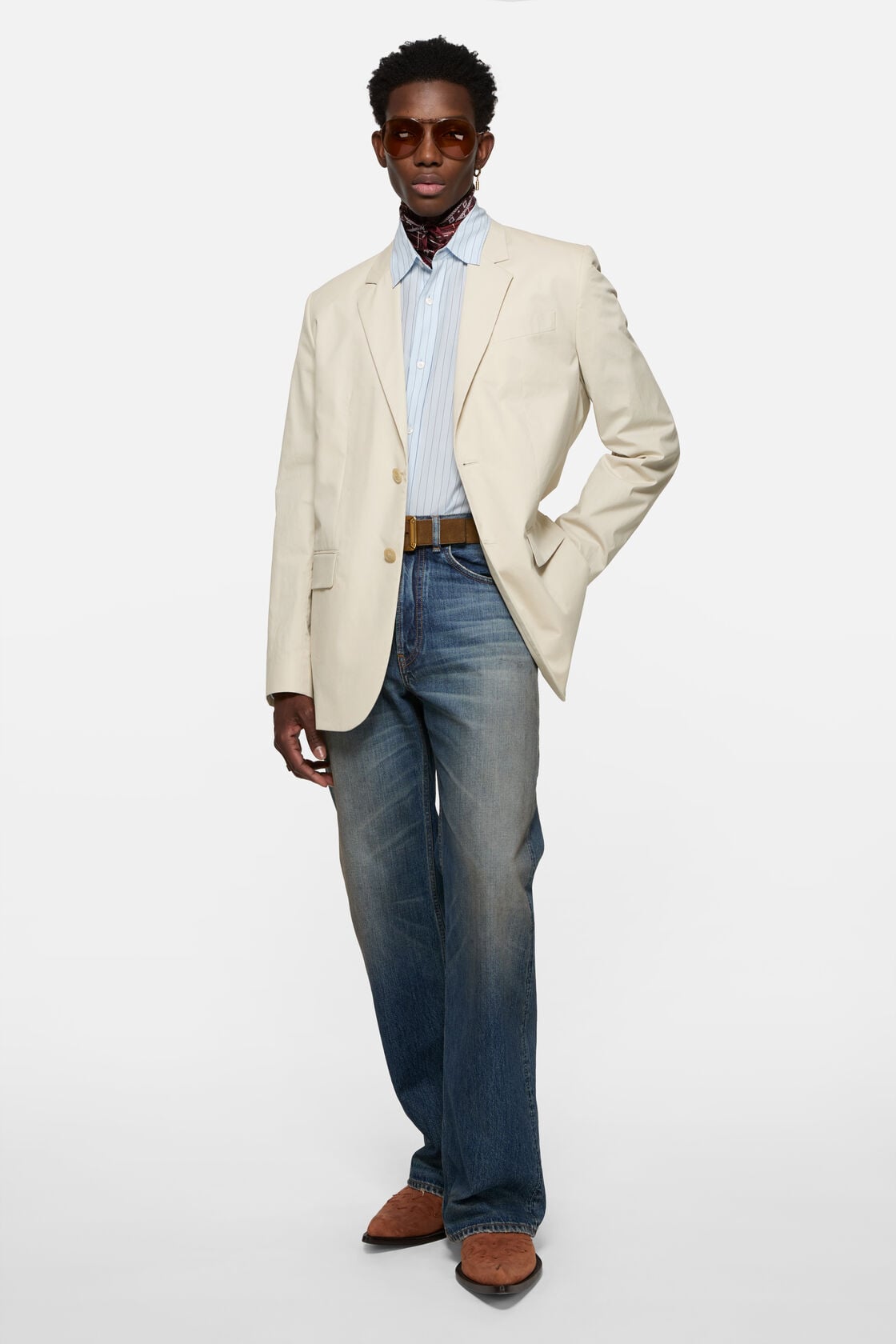 Single-breasted suit jacket, Light beige, 2000x