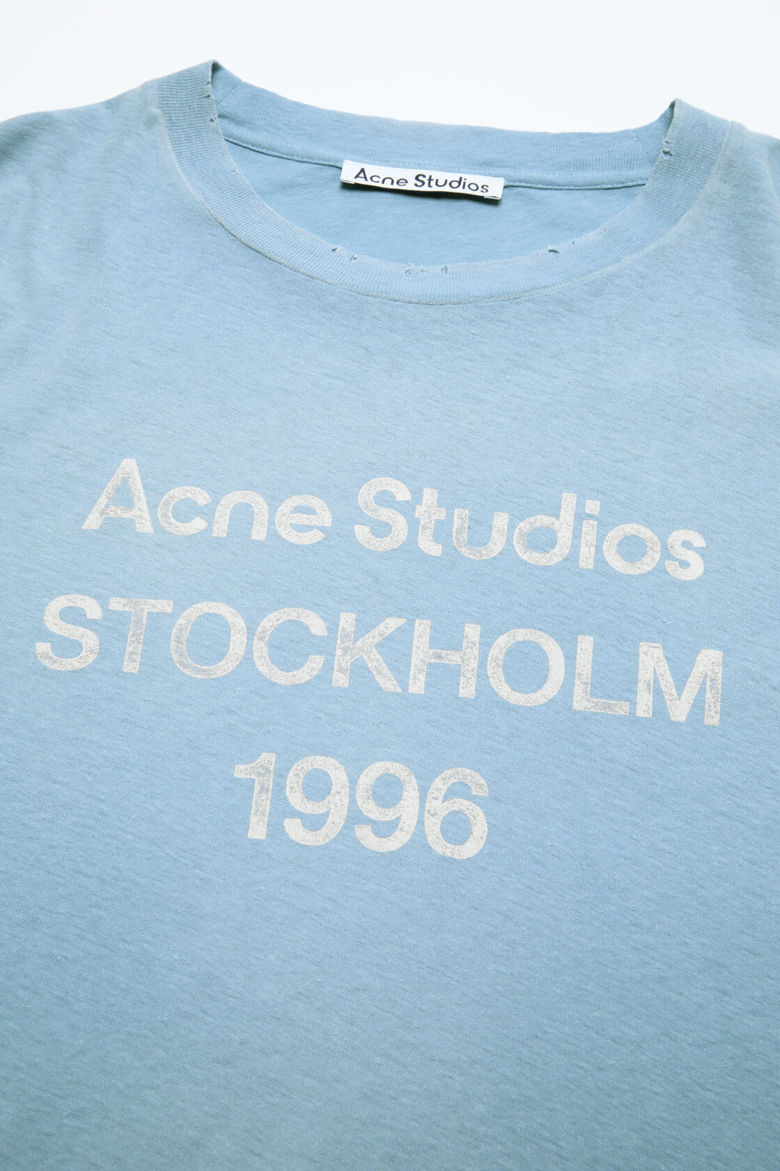 ウォッシュ加工ロゴTシャツ, コーンフラワーブルー, 2000x