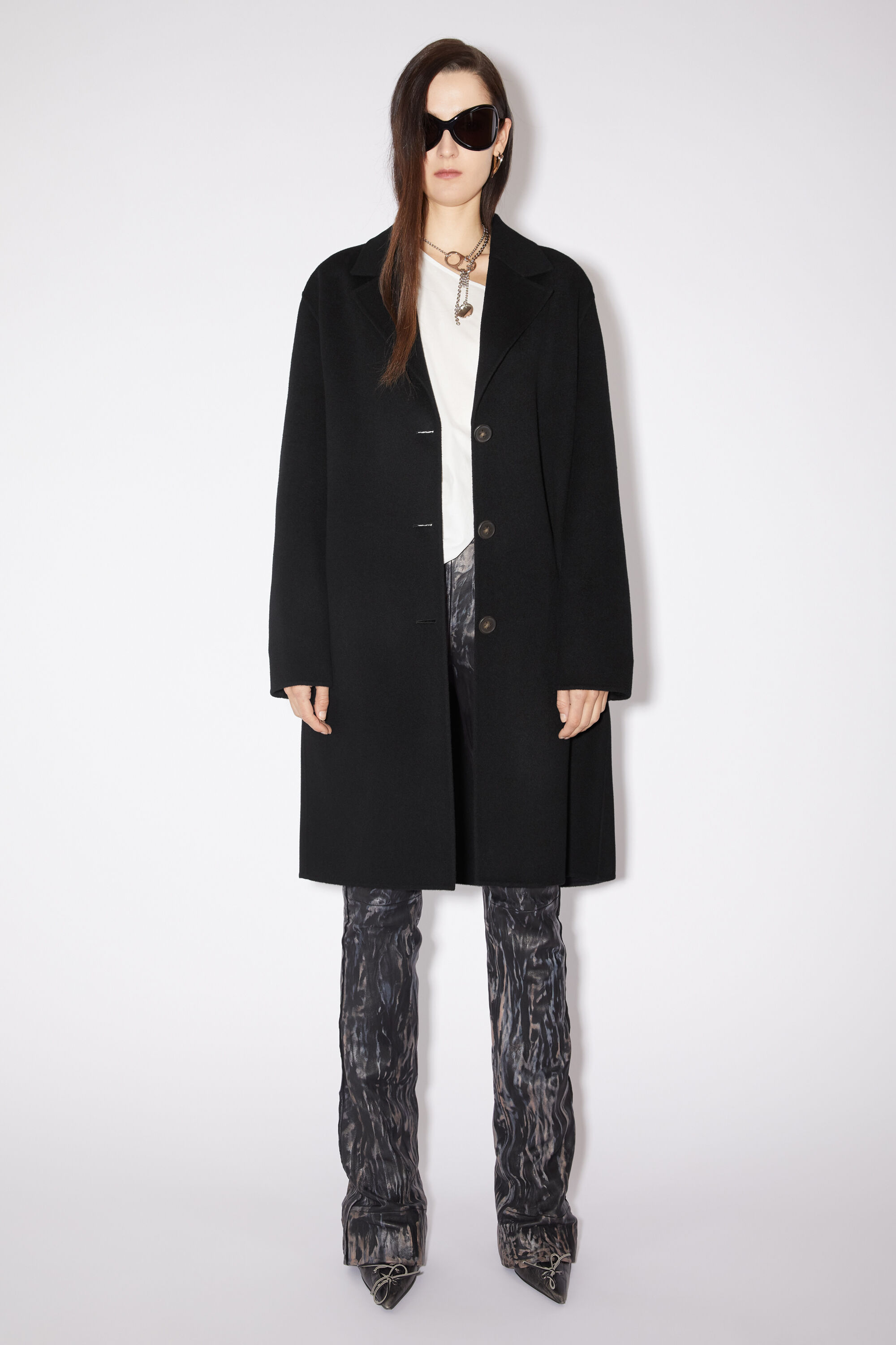 Acne Studios - シングルブレストウールコート - ブラック