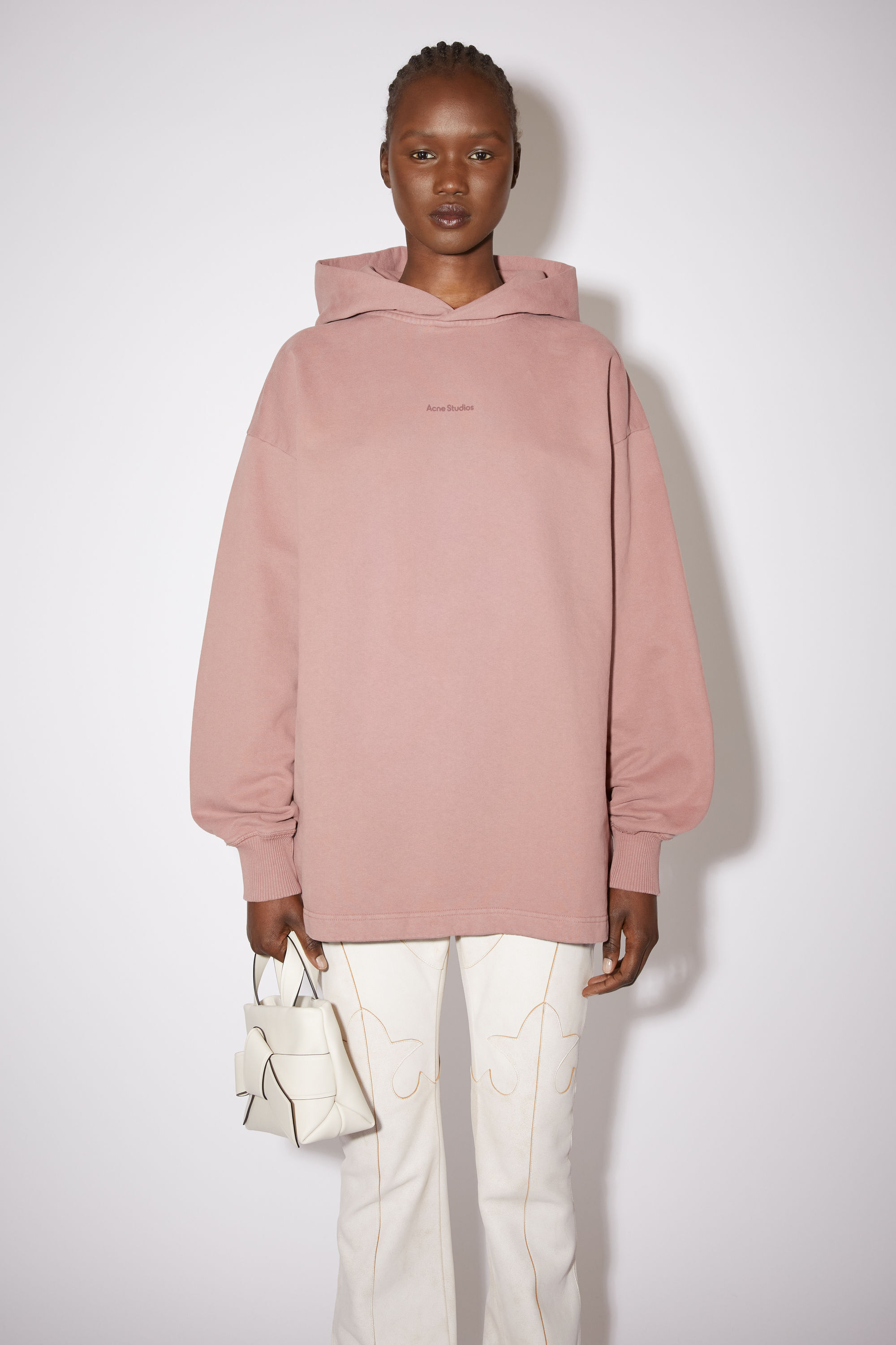 Stamp logo hooded sweatshirt - Blush pink