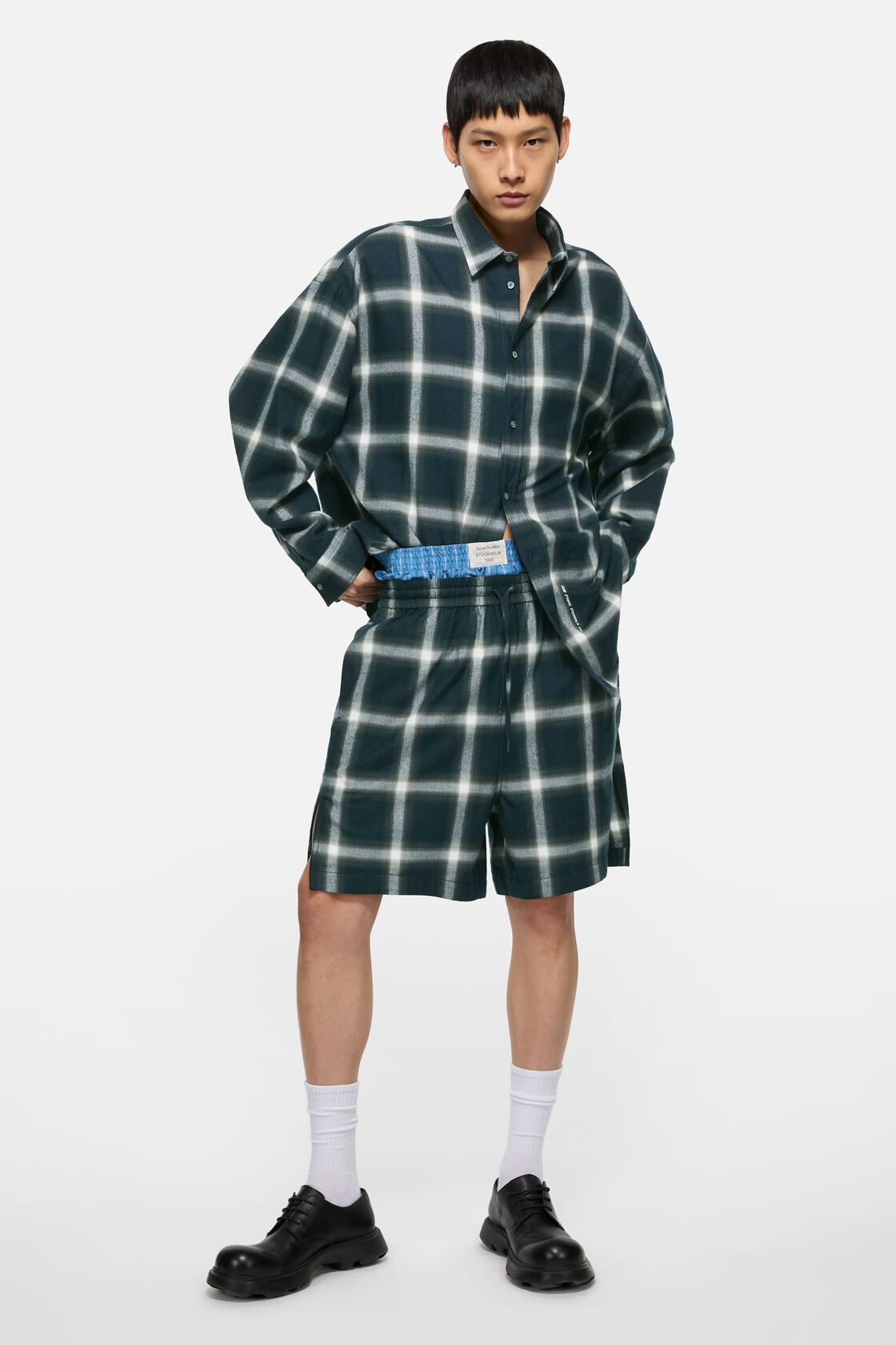 Check shorts, Navy/multi, 2000x