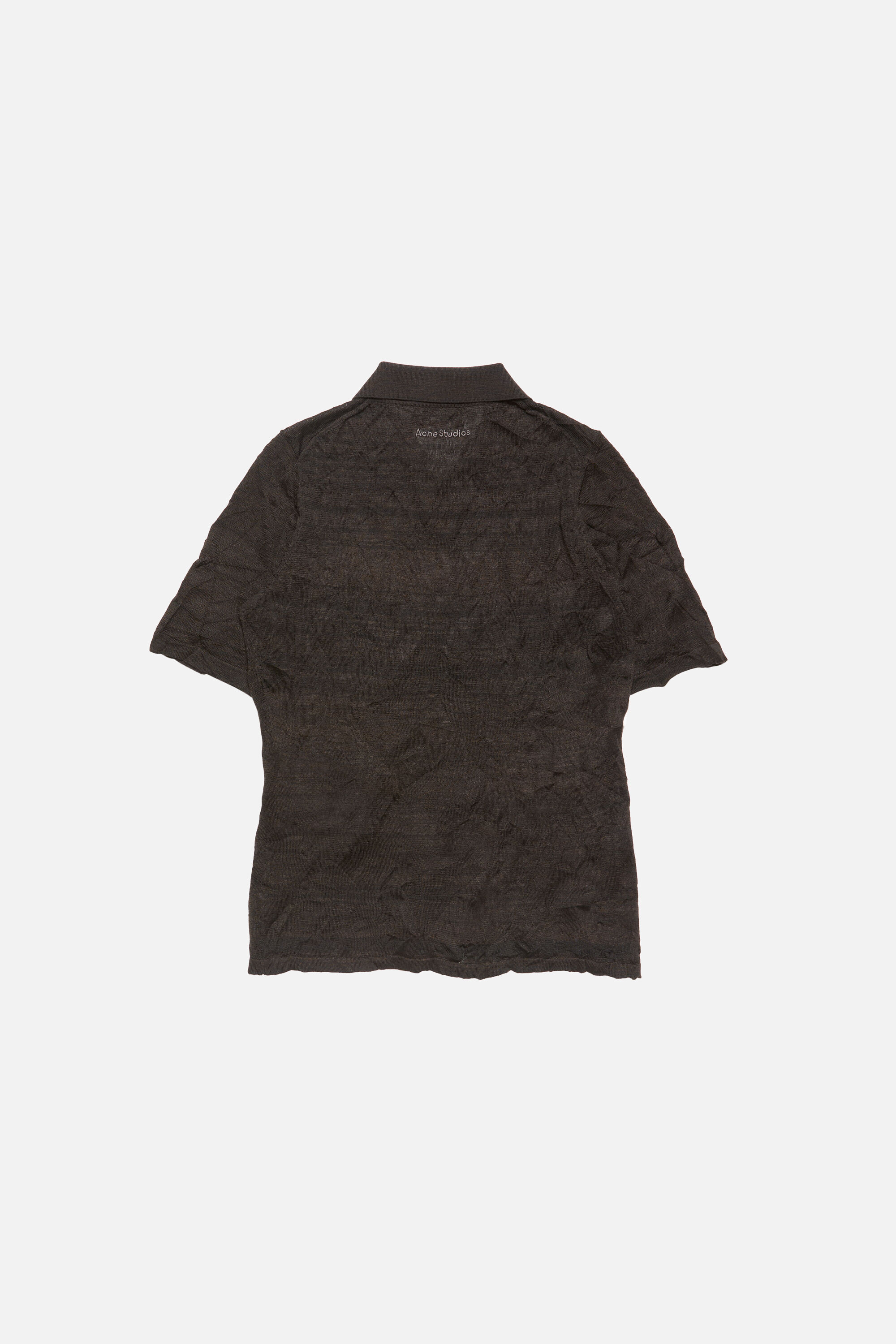 Acne Studios - Silk polo knit - Dark brown melange
