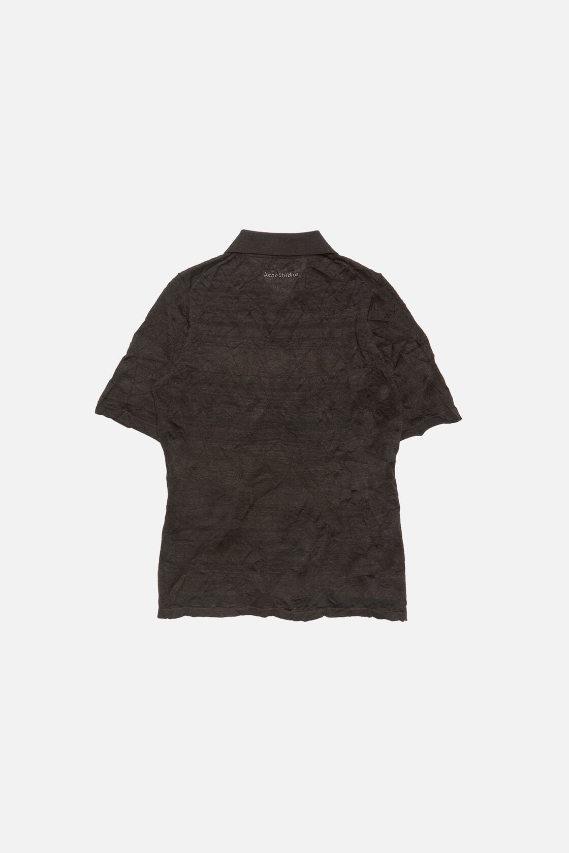 Silk polo knit, Dark brown melange, 2000x