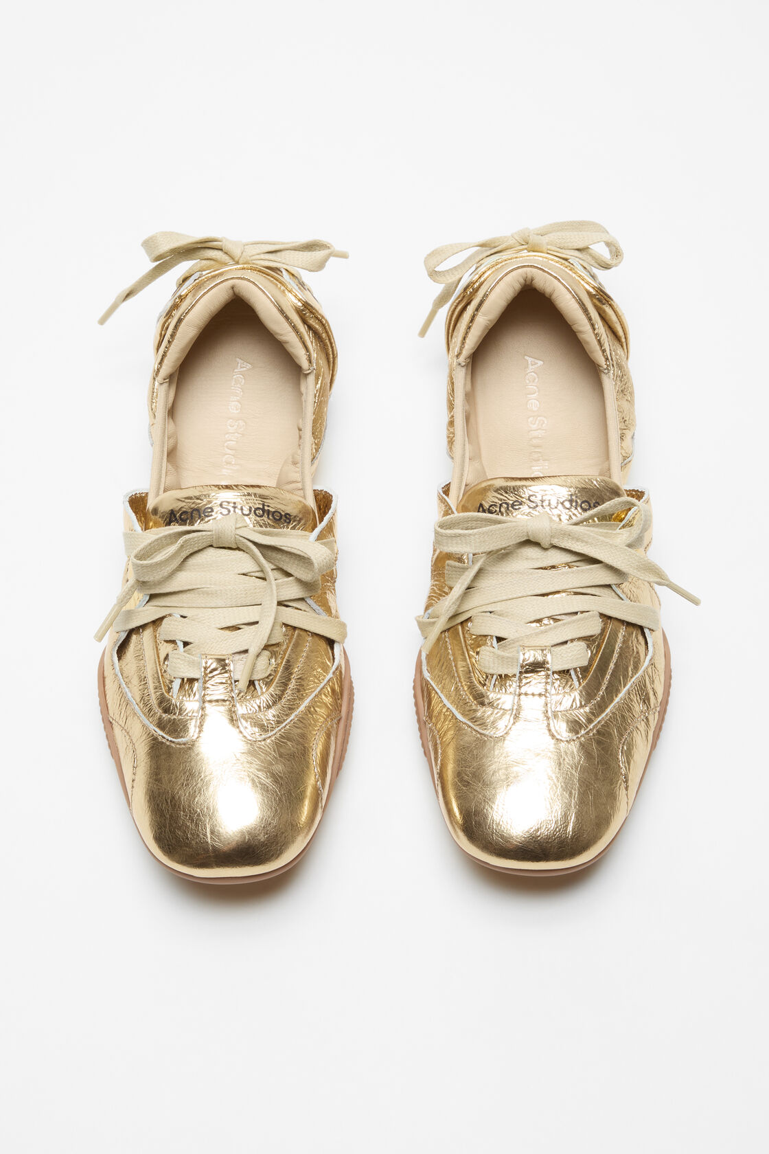 Lace-up leather shoes, Gold, 2000x