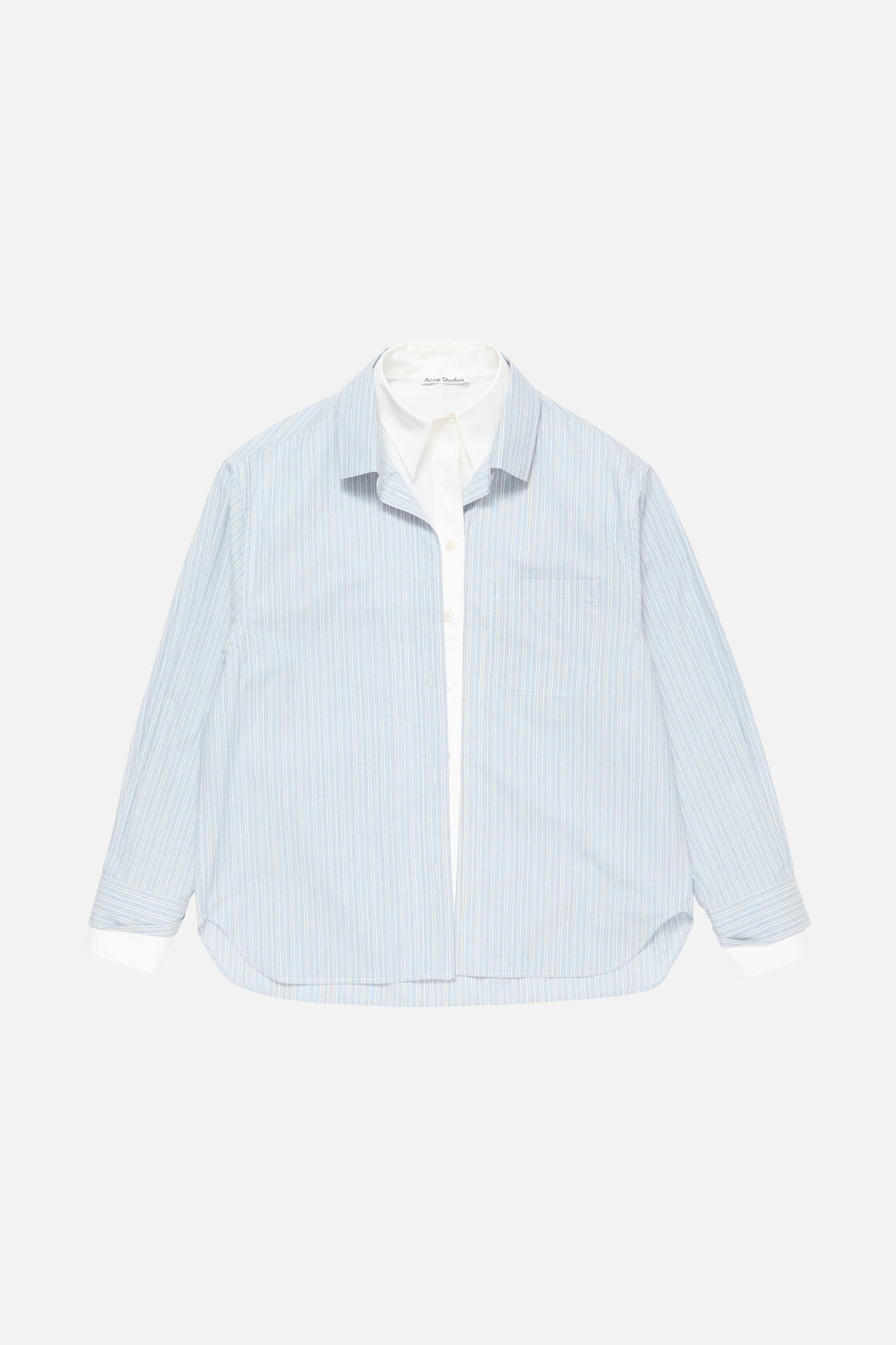 Layered button-up shirt, Blue/white, 2000x