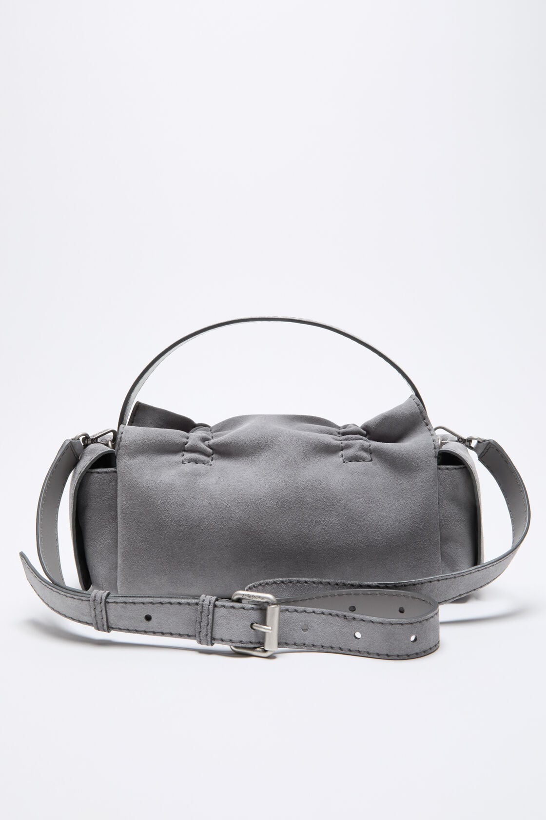 Multipocket suede shoulder bag, Cold grey, 2000x