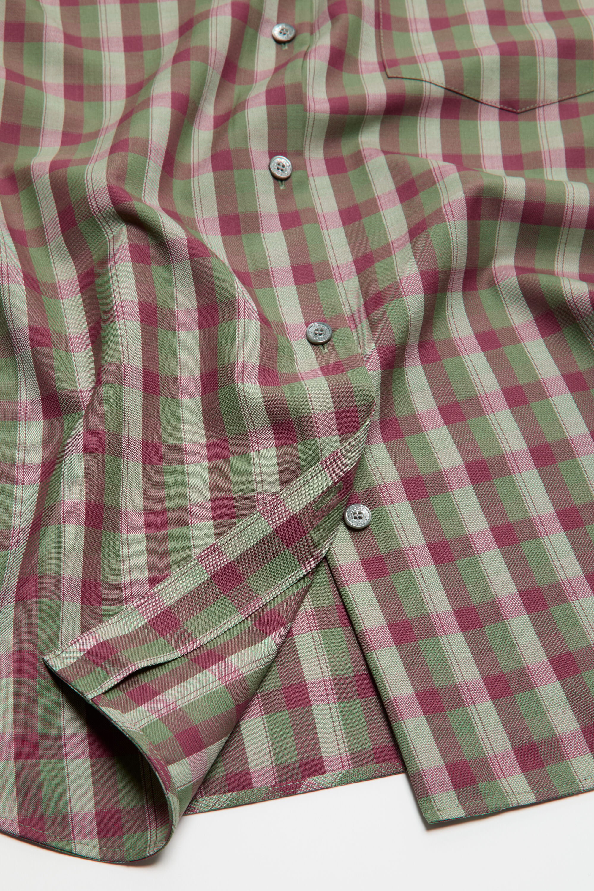 Acne Studios - Check button-up shirt - Green/purple