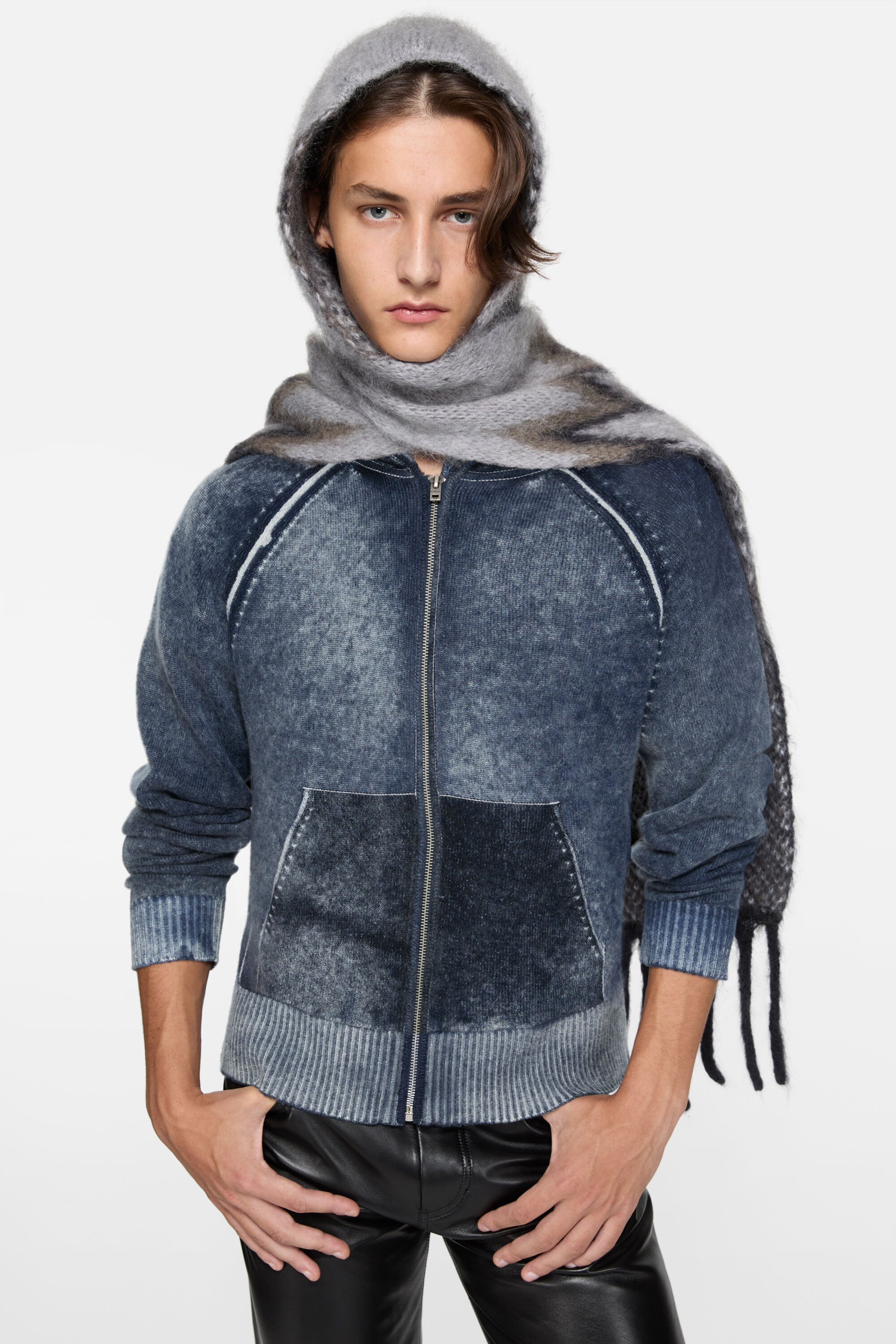 Acne Studios - Hooded zipper sweater - Navy blue