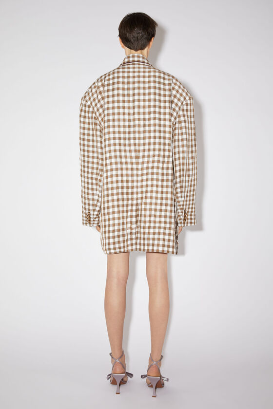 Acne Studios - シングルブレストジャケット - ブラウン ブラウンレザーシングルブレストジャケット