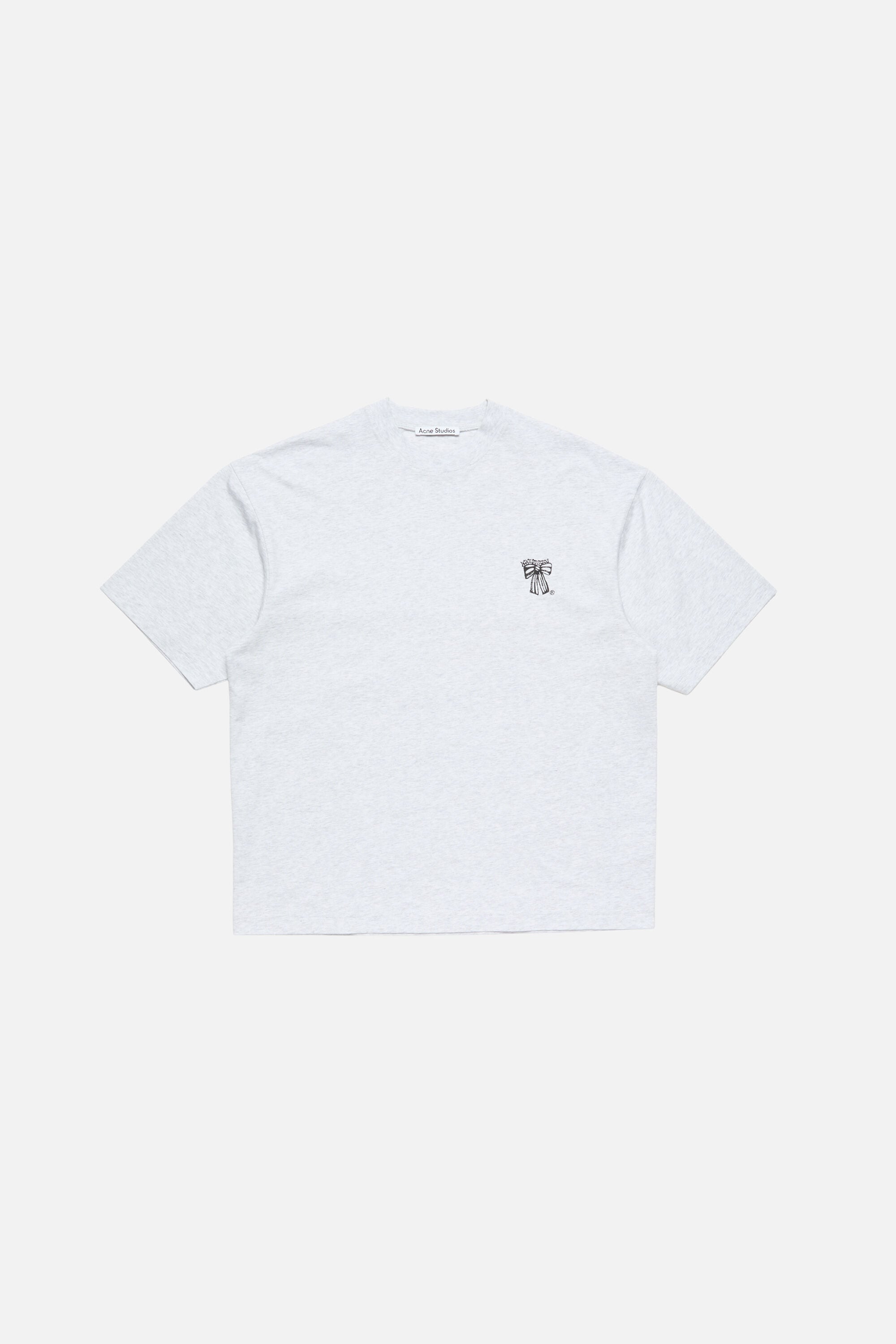 Acne Studios - リボンロゴTシャツ - ペールグレーメランジ
