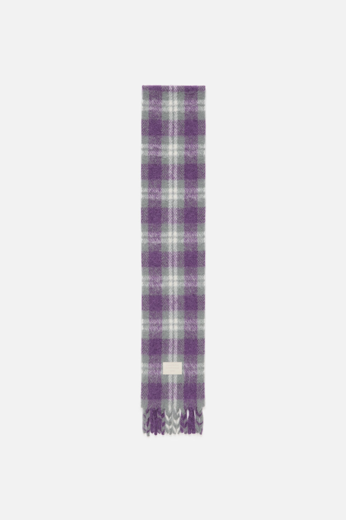 Fringed alpaca-wool scarf, Grey/purple, 2000x
