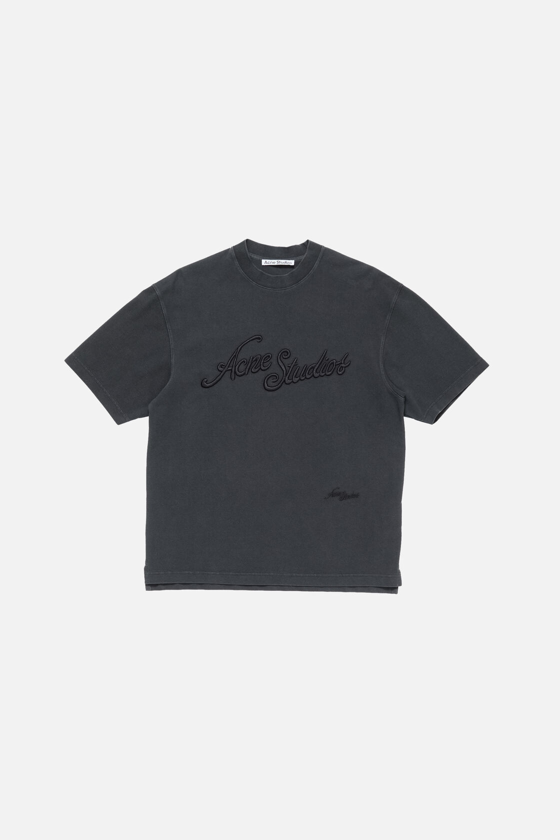 Embroidered logo t-shirt, Faded black, 2000x