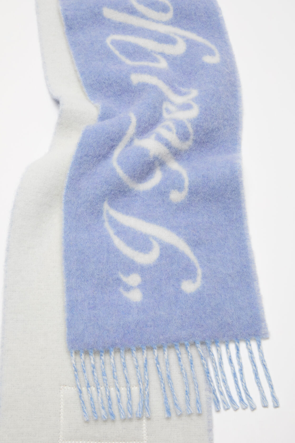 Wool scarf, Dusty blue/white, 2000x