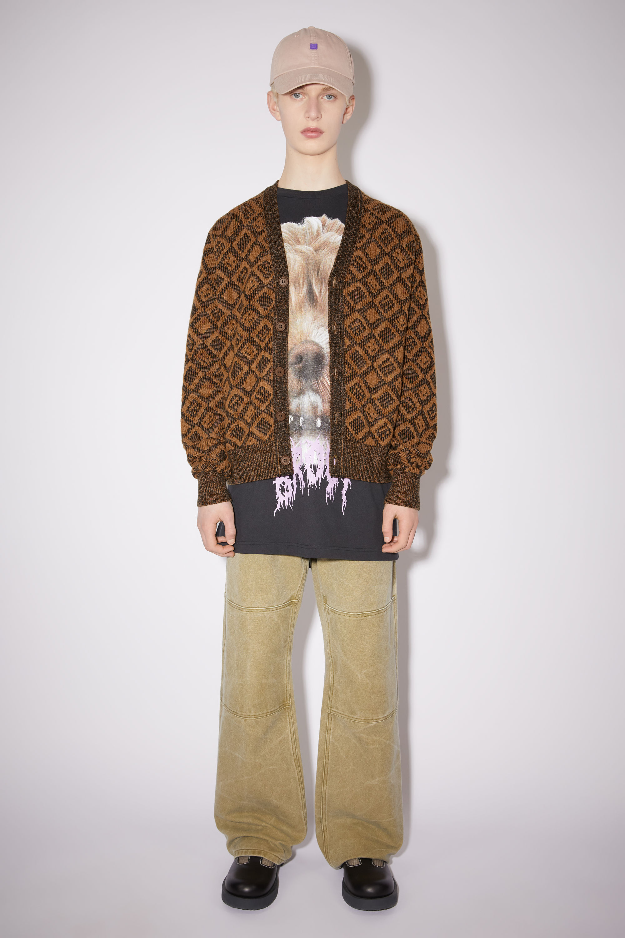 Acne Studios - ウールブレンドカーディガン - タフィーブラウン/ブラック