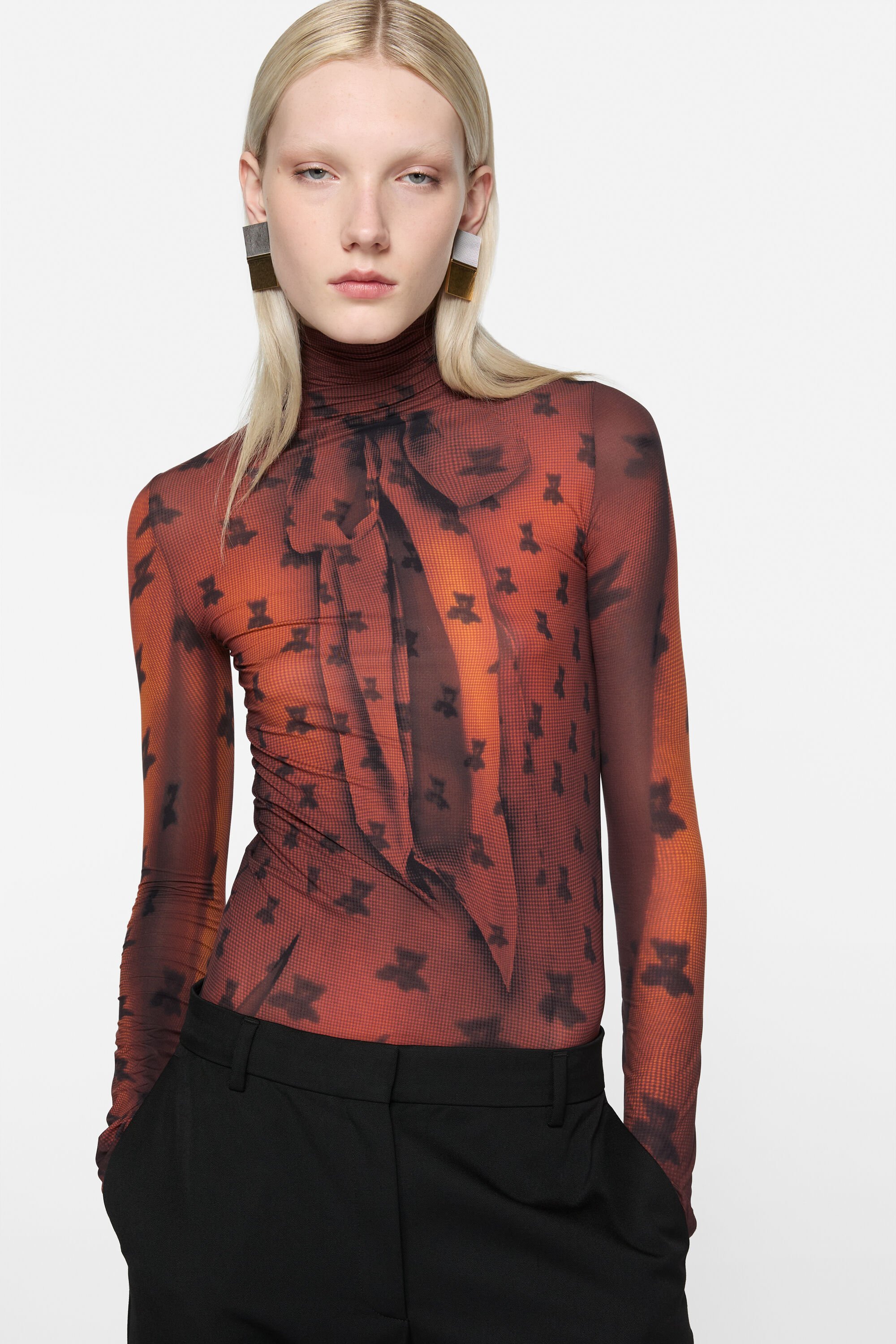 Acne Studios - フィットプリントTシャツ - ラストブラウン