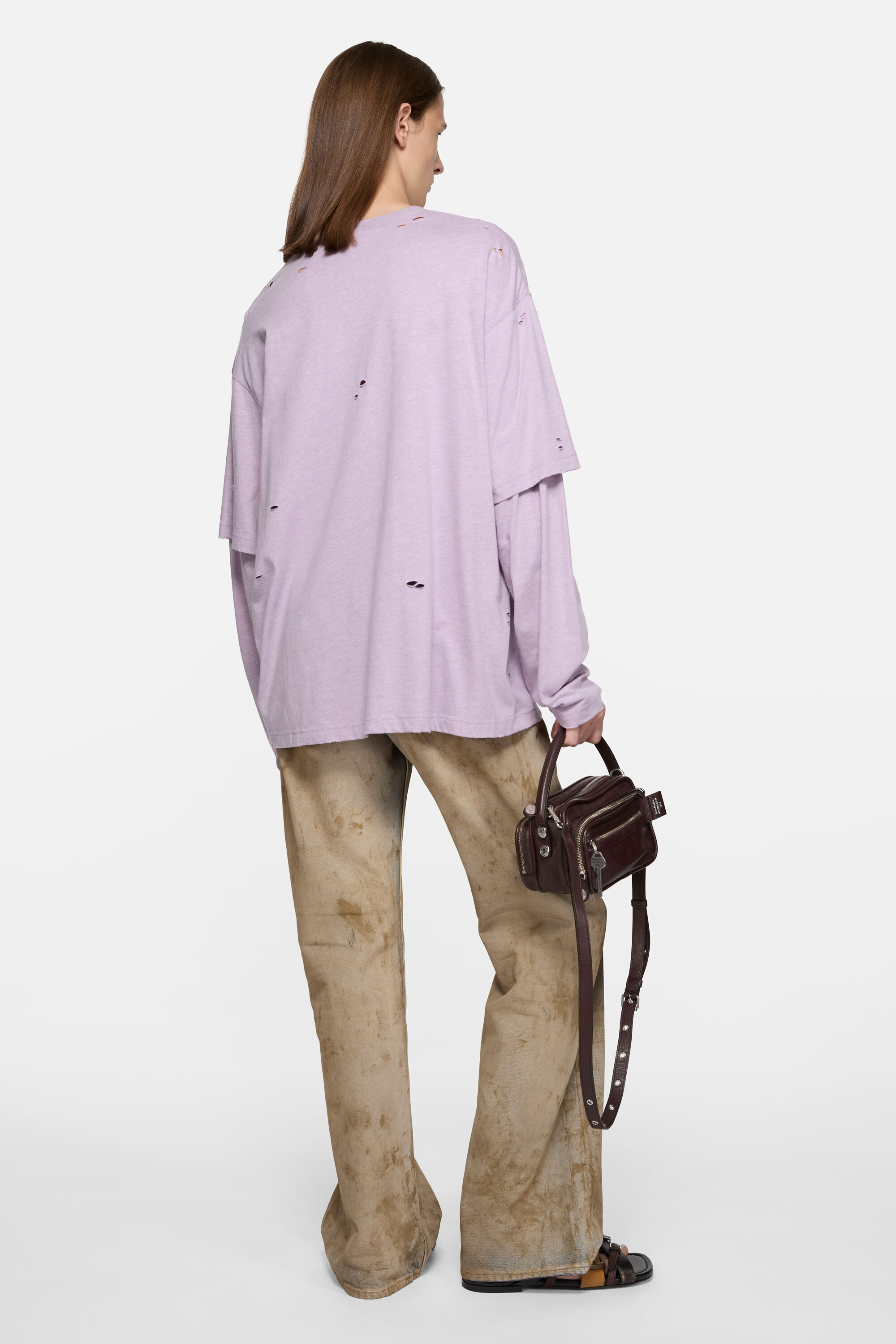 Acne Studios - レイヤードロゴTシャツ - フェイデッドパープル