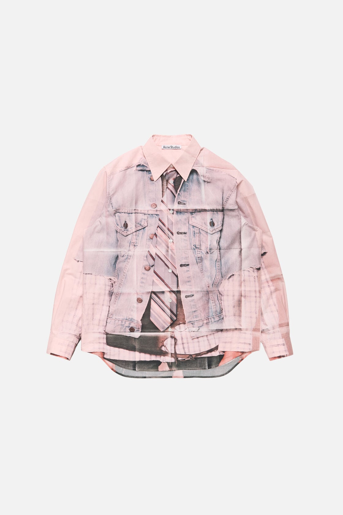 Printed button-up shirt, Pink, 2000x