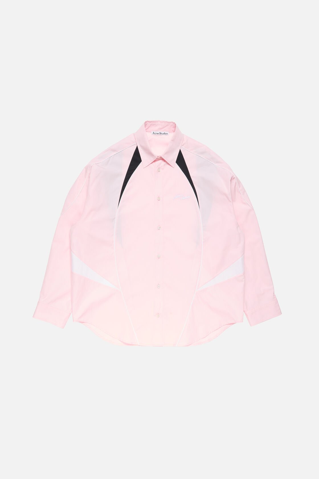 Embroidered logo button-up shirt, Baby pink, 2000x