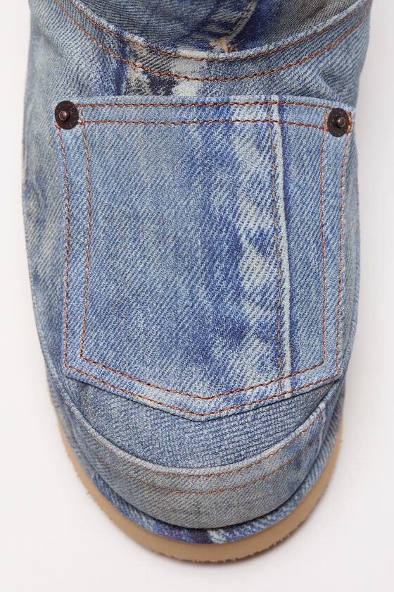 Low boots printed leather, Multi blue, 2000x