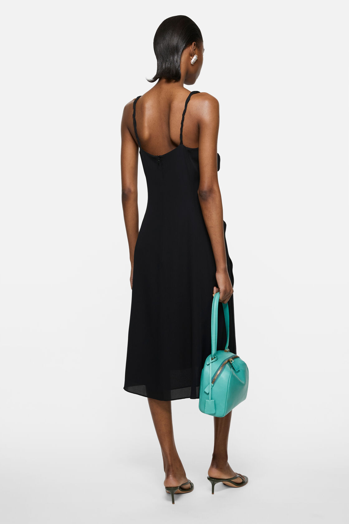 Silk dress with bow, Black, 2000x