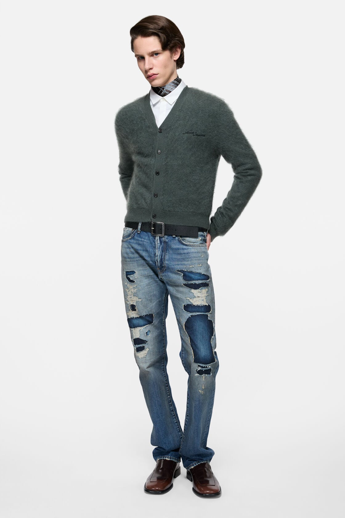 Cashmere cardigan, Dark green, 2000x