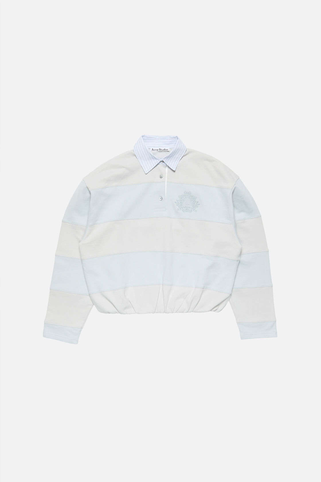 Striped polo sweatshirt, Light blue/grey, 2000x