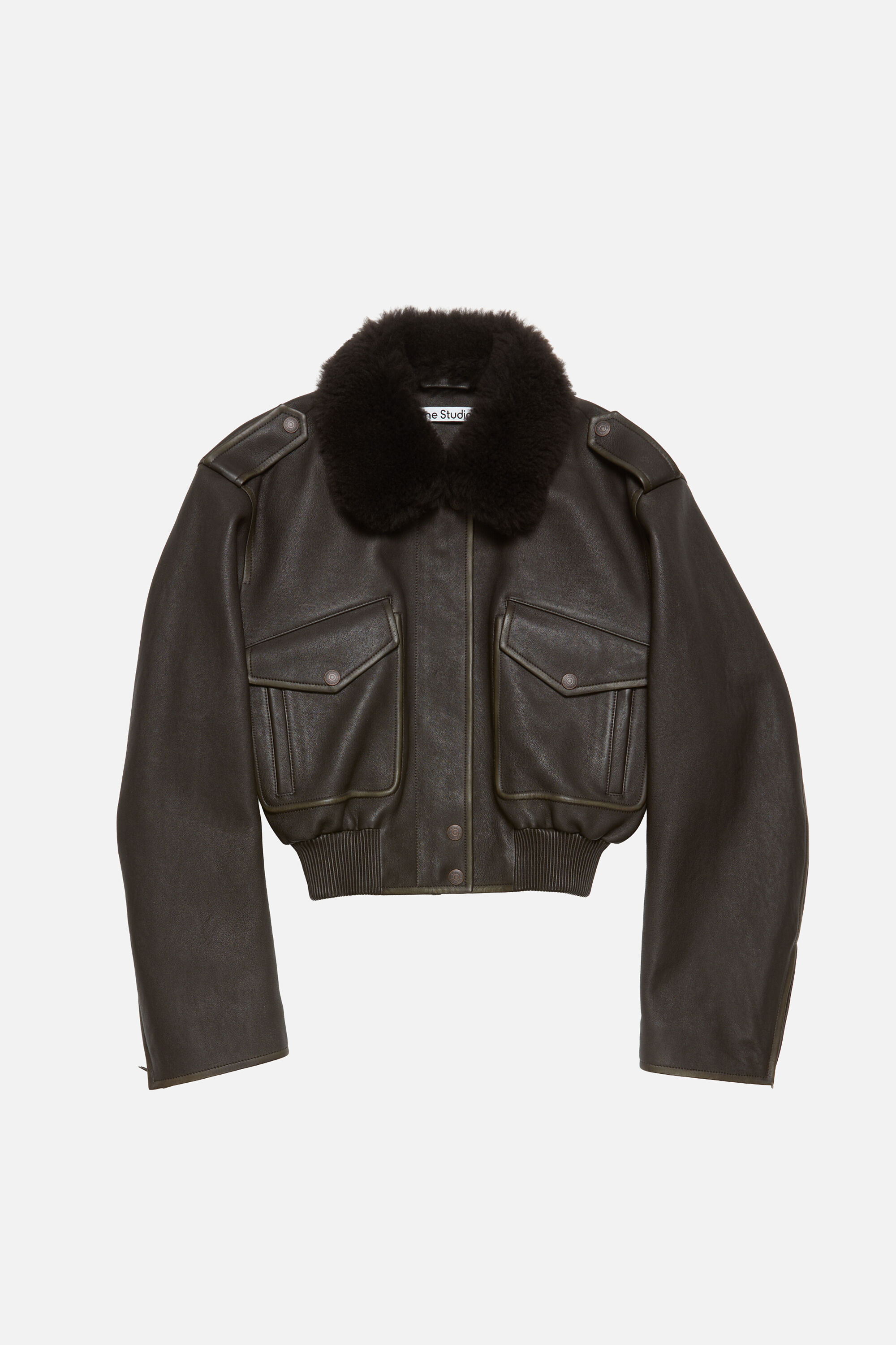 Acne Studios - Leather bomber jacket - Dark brown