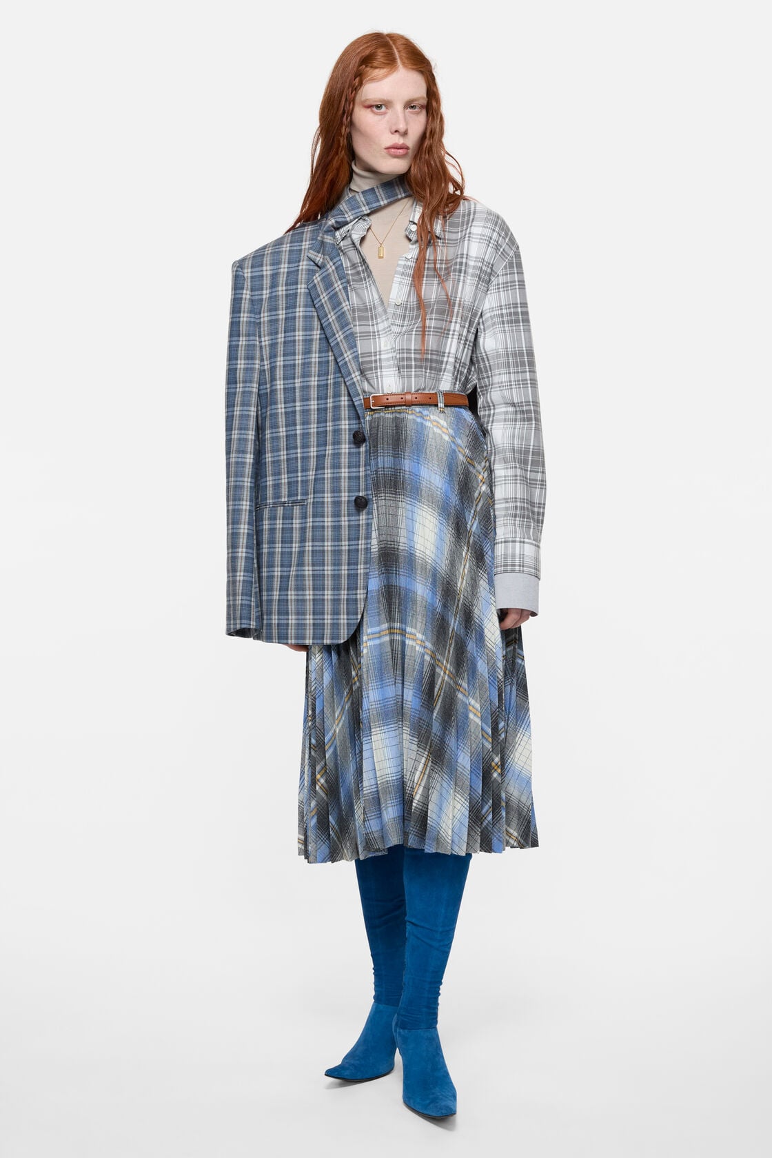Checked wool suit jacket, Blue/yellow, 2000x