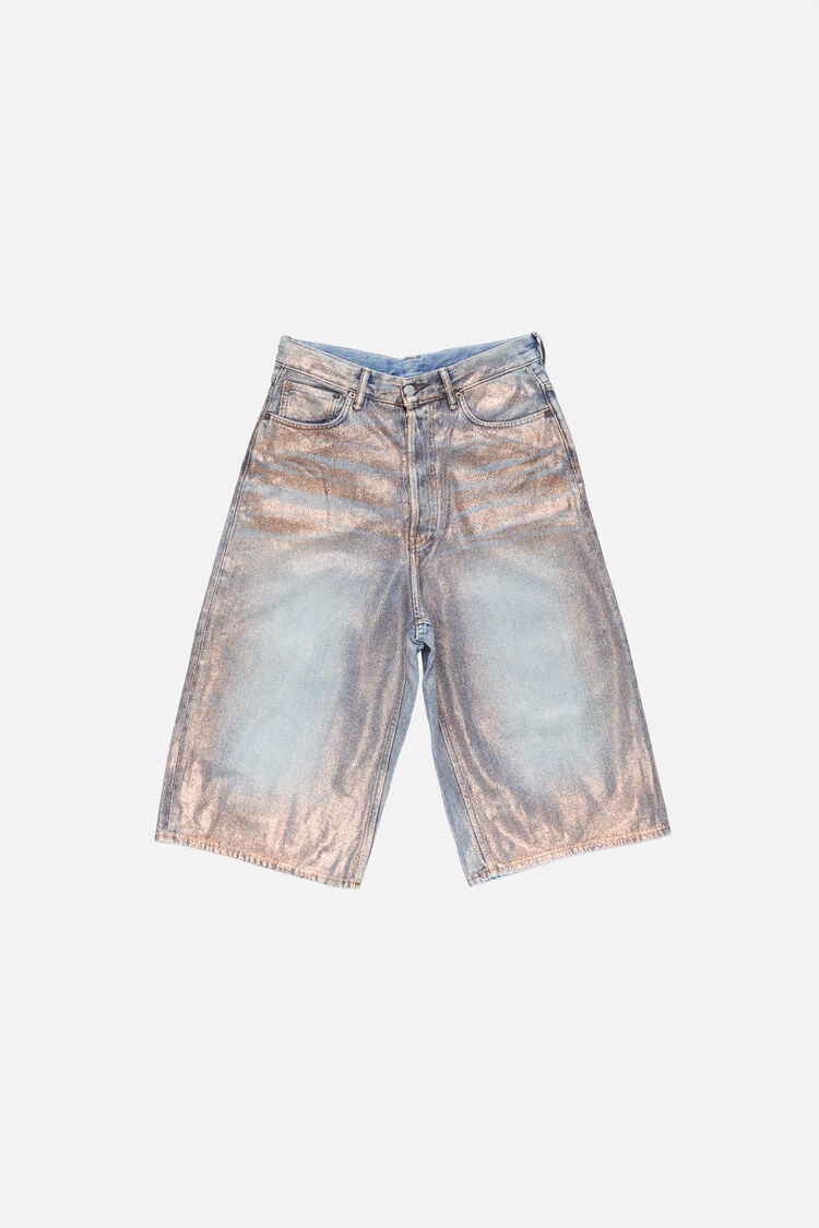 Glitter denim shorts