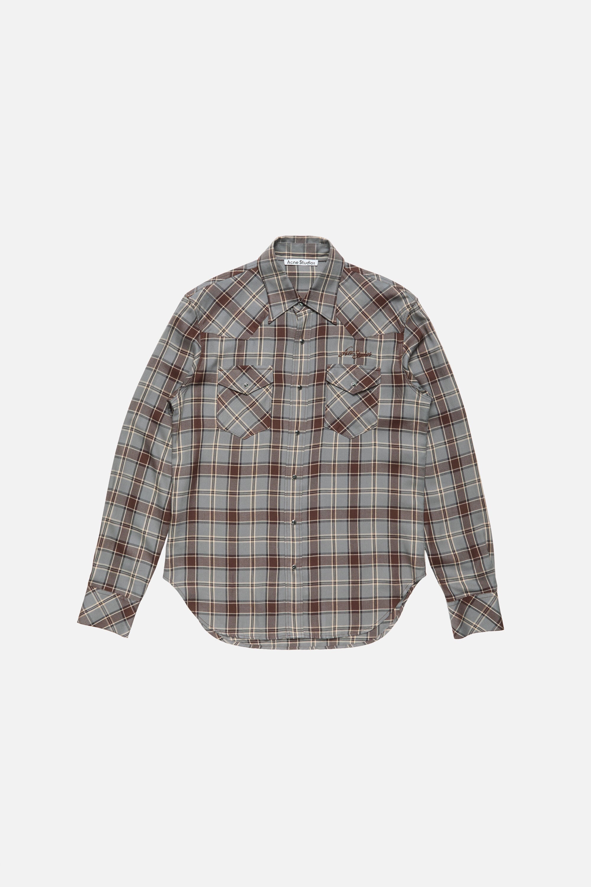 Acne Studios - フランネルチェック ボタンアップシャツ - マルチグレー