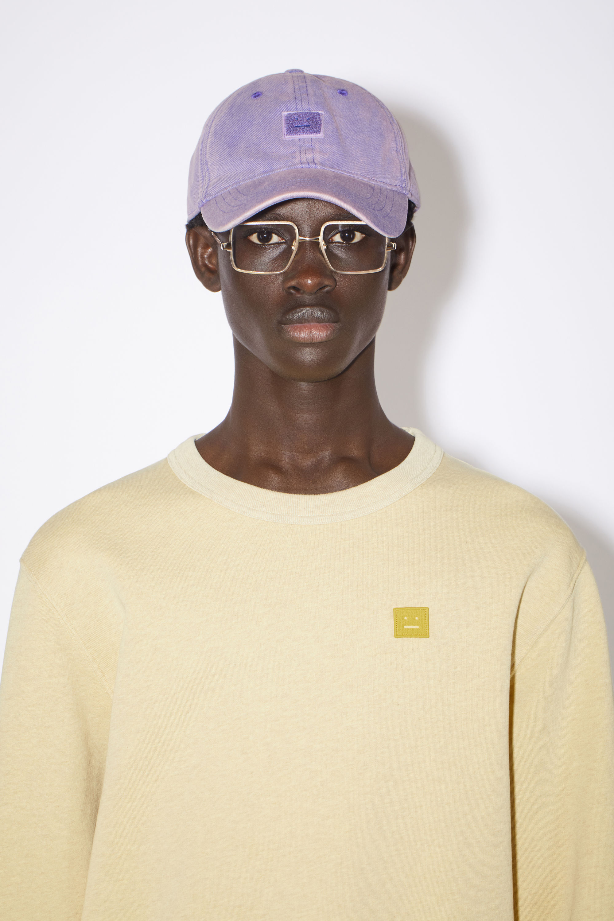 Acne Studios - レザーFaceパッチ ベースボールキャップ - アイリス