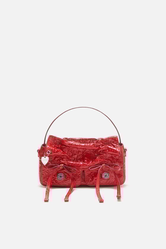 Multipocket Micro Crossbody Crinkled Patent, Red
