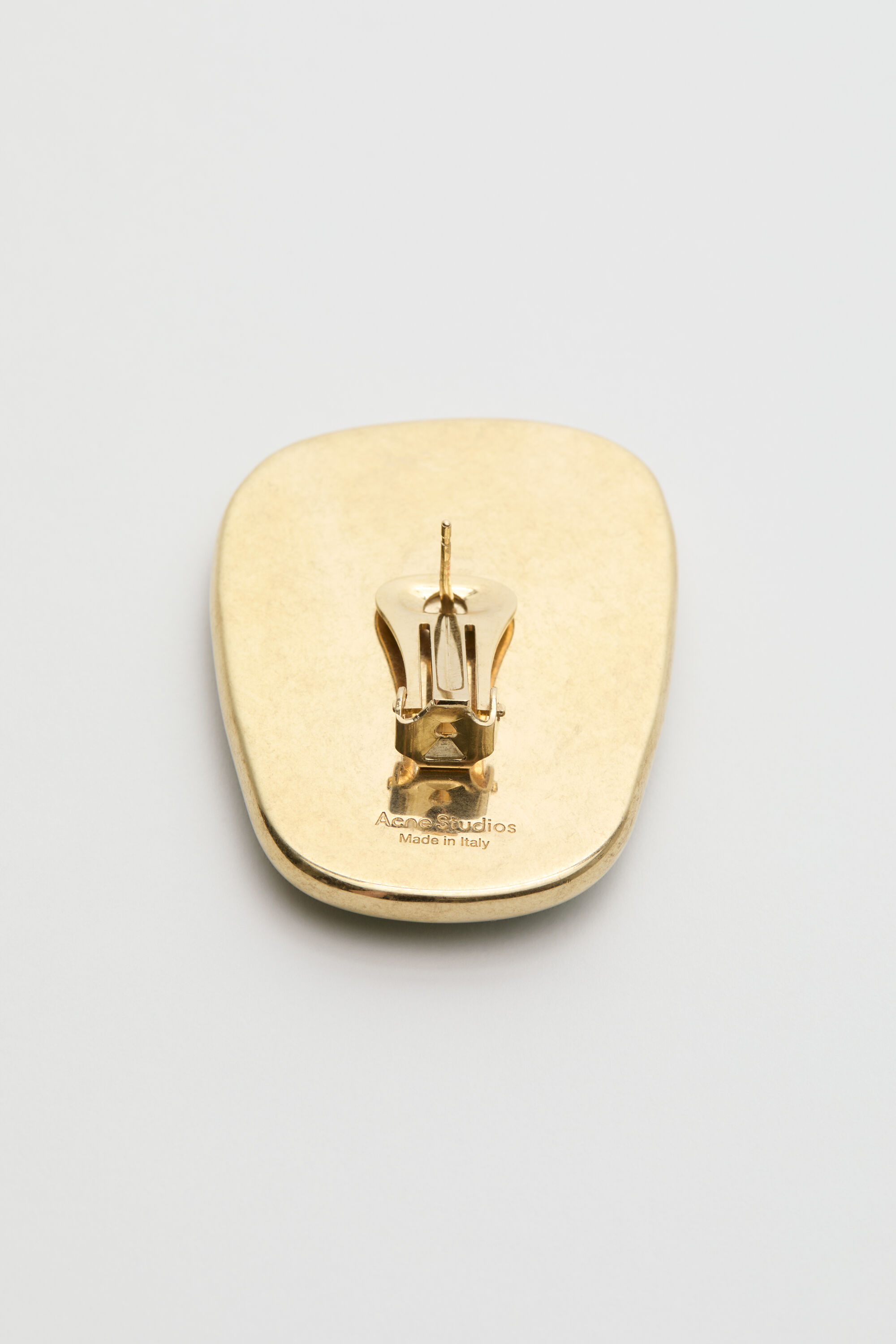 Acne Studios - Stone plate earrings - Semi matt gold/green