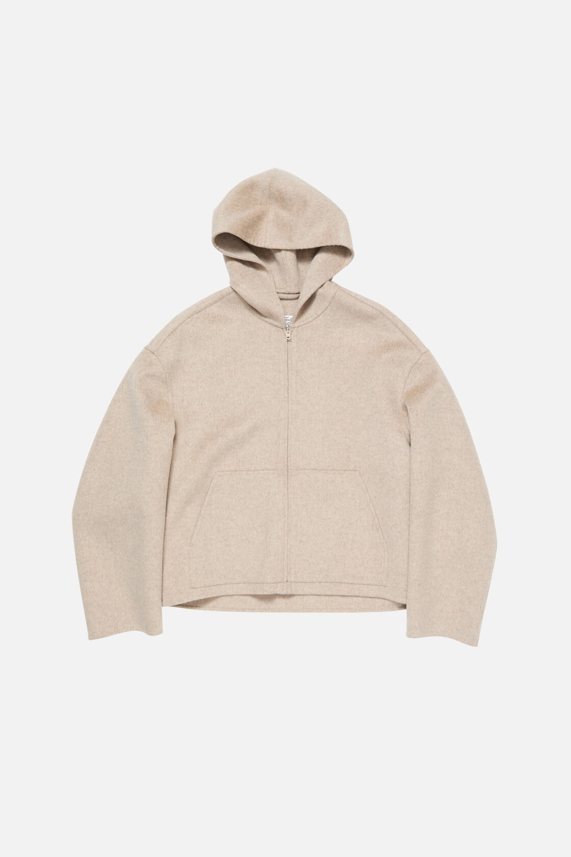 Hooded cashmere jacket, Oatmeal melange, 2000x