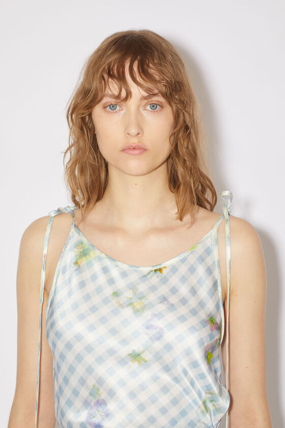 Acne Studios Printed satin dress Light blue