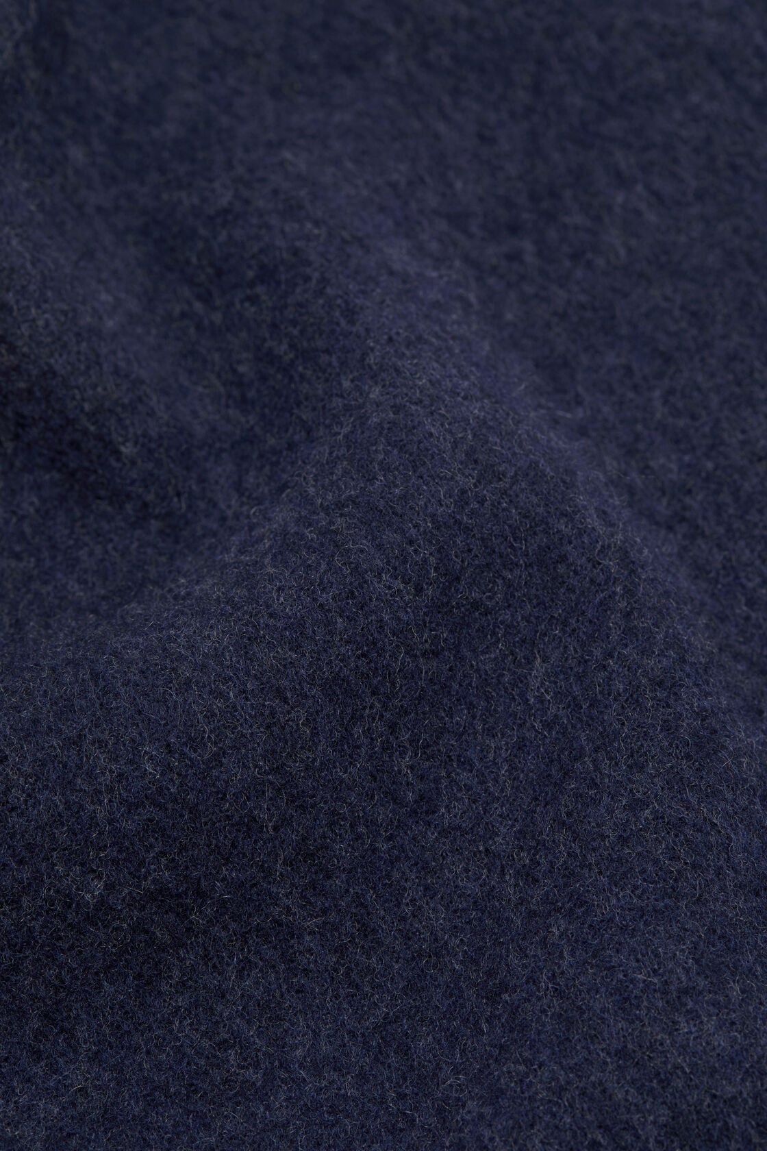 Fringe wool scarf - skinny, Dark Navy Melange, 2000x