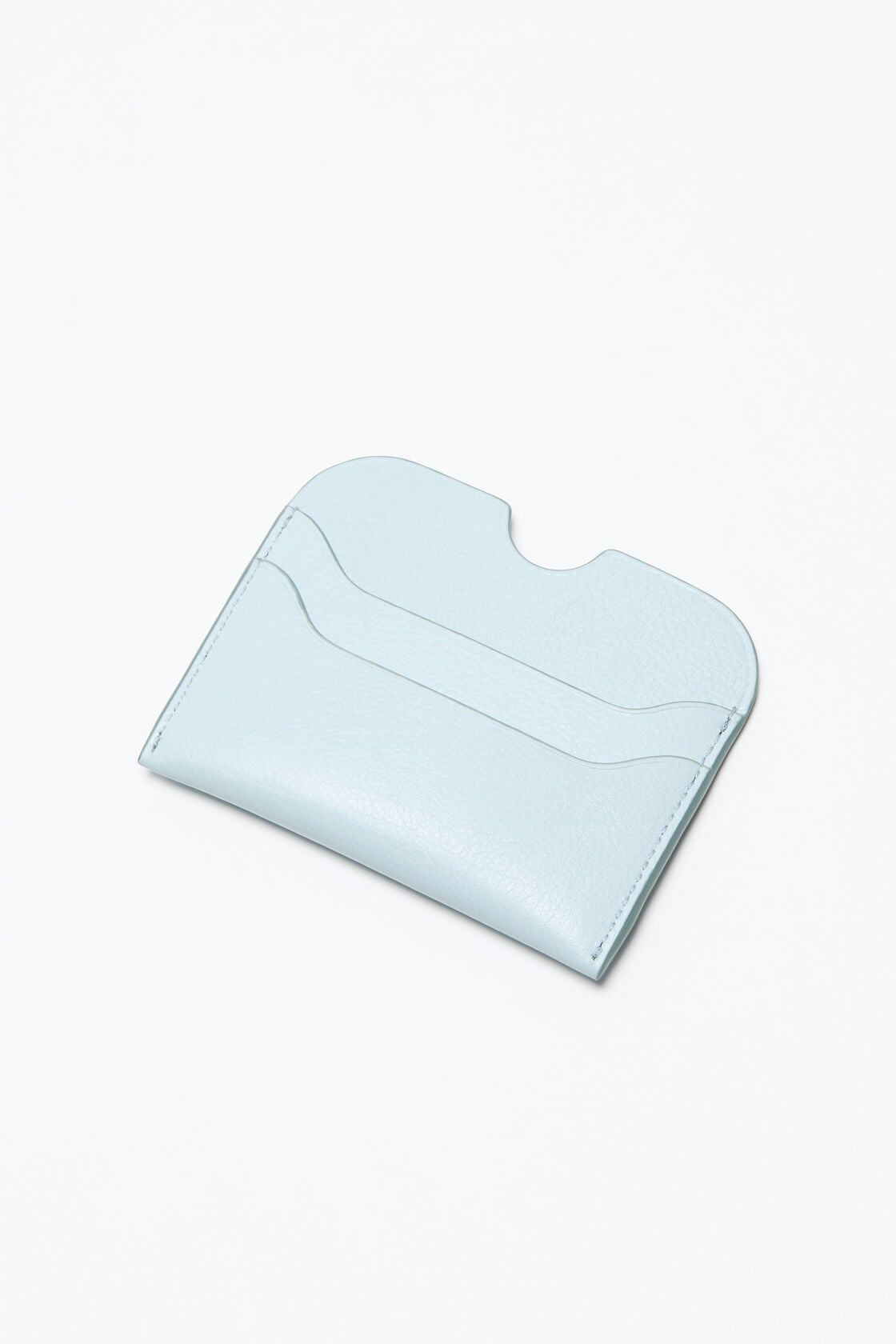 Leather card holder wallet, Dusty blue, 2000x