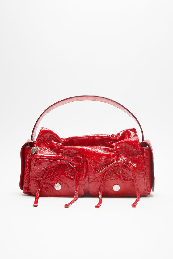 Multipocket con vernice lucida increspata, Rosso, 2000x