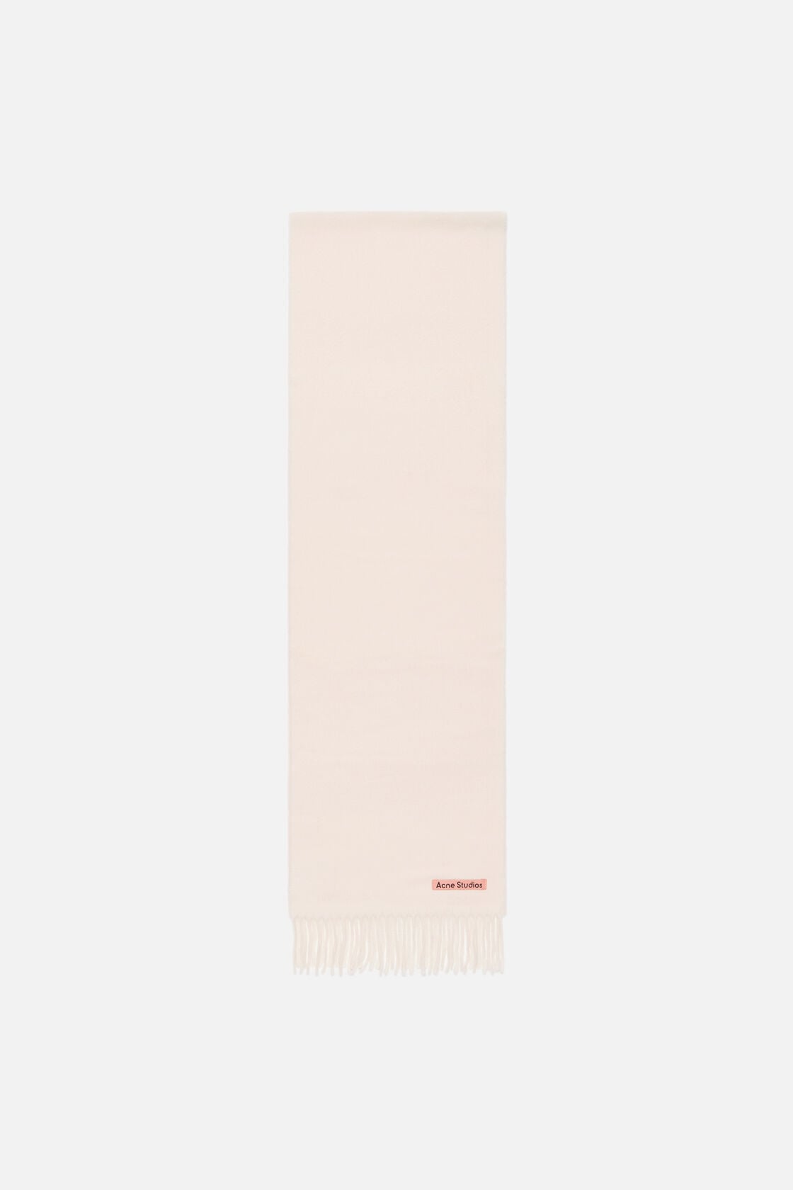 Fringe wool scarf - skinny, Warm white, 2000x