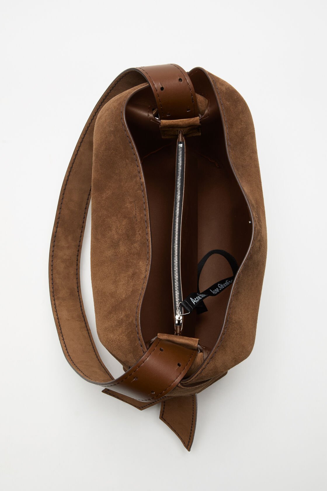 Musubi suede midi bag, Cognac brown, 2000x